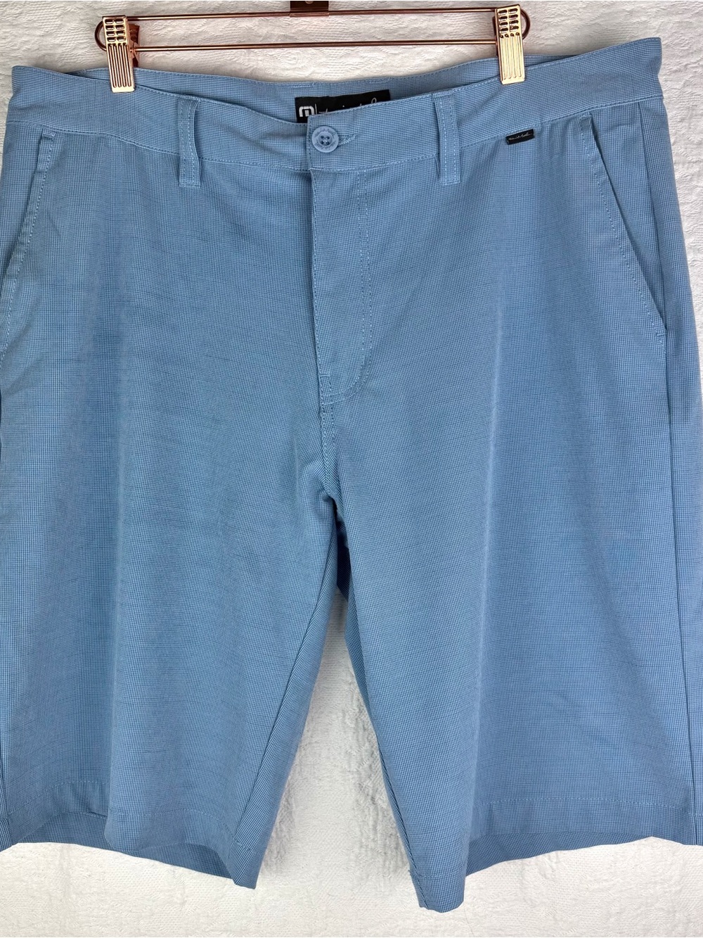 Mens Travis Mathew Performance Golf Shorts Flat Front Blue size 36